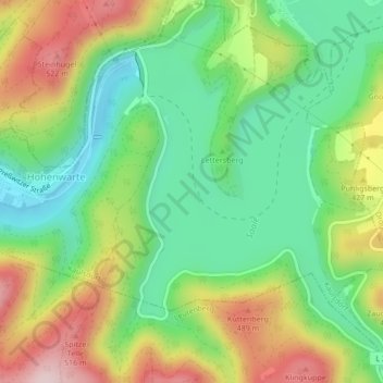 Carte topographique Preßwitz, altitude, relief