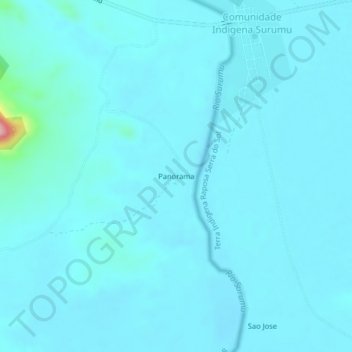 Carte topographique Panorama, altitude, relief