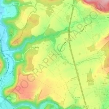 Carte topographique Harthausen, altitude, relief