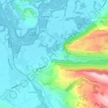 Carte topographique Truison, altitude, relief
