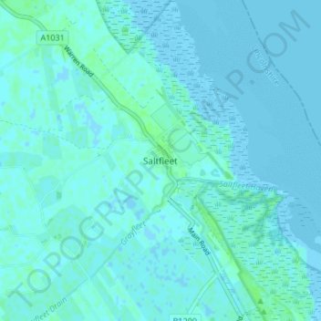 Carte topographique Saltfleet, altitude, relief