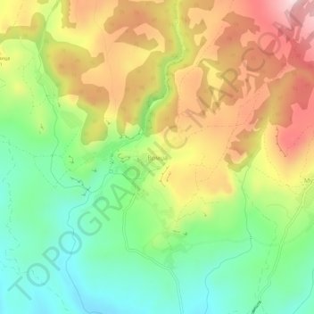 Carte topographique Врмџа, altitude, relief