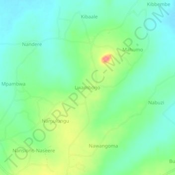 Carte topographique Lwambogo, altitude, relief