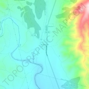 Carte topographique els Ivarsos, altitude, relief