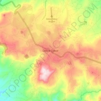 Carte topographique Debre Tabor, altitude, relief