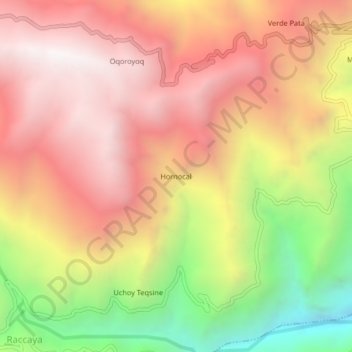 Carte topographique Hornocal, altitude, relief