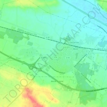 Carte topographique Cité Rancoulle, altitude, relief