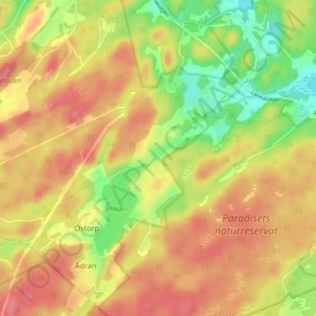 Carte topographique Bruket, altitude, relief