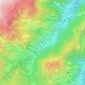 Carte topographique Longiarù, altitude, relief