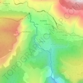 Carte topographique Le Château, altitude, relief