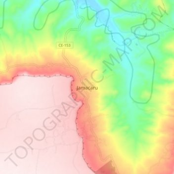 Carte topographique Jamacaru, altitude, relief