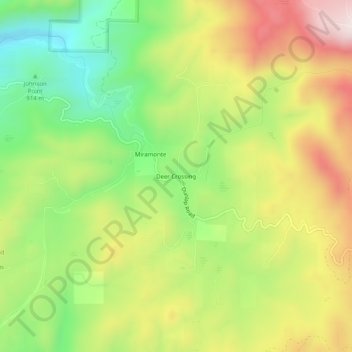 Carte topographique Deer Crossing, altitude, relief