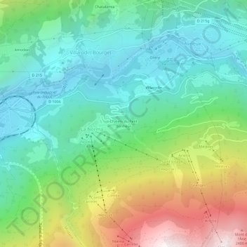 Carte topographique Chalets du Petit Bonheur, altitude, relief