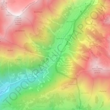 Carte topographique En Giboï, altitude, relief