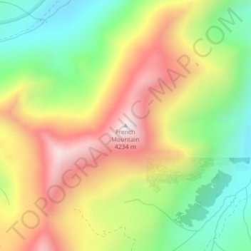 Carte topographique French Mountain, altitude, relief