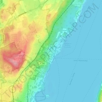 Carte topographique Possenhofen, altitude, relief