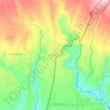 Carte topographique Menanga, altitude, relief