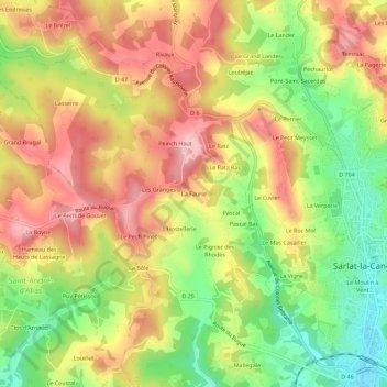 Carte topographique La Faurie, altitude, relief