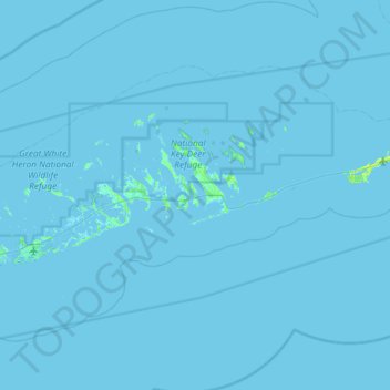 Carte topographique Little Torch Key, altitude, relief