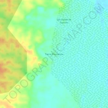 Carte topographique Tierra Prometida, altitude, relief
