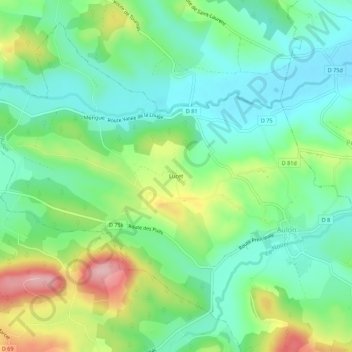 Carte topographique Lucet, altitude, relief