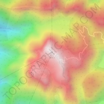Carte topographique Baru Volcano, altitude, relief