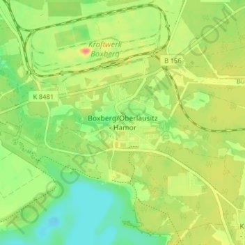 Carte topographique Boxberg/Oberlausitz, altitude, relief