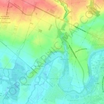 Carte topographique La Tiffardière, altitude, relief
