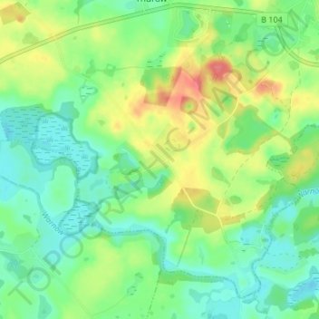 Carte topographique Golchen, altitude, relief