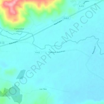 Carte topographique Chacayal, altitude, relief