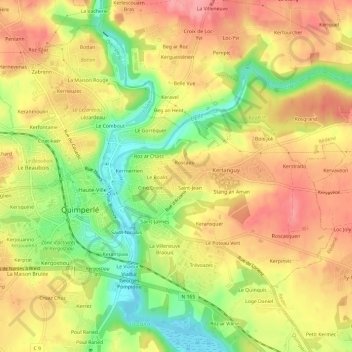 Carte topographique Lichern, altitude, relief