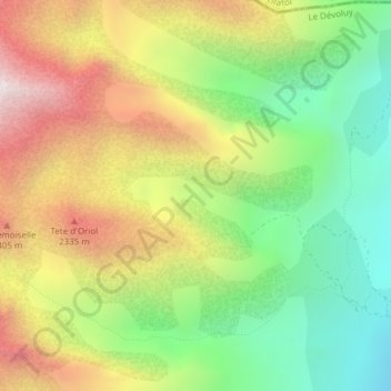 Carte topographique Vallon des Narites, altitude, relief