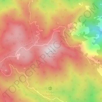 Carte topographique Montalto, altitude, relief