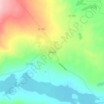 Carte topographique Dikanäs, altitude, relief
