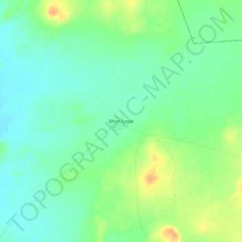 Carte topographique Bhim Sagar, altitude, relief