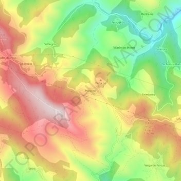 Carte topographique Hospital, altitude, relief