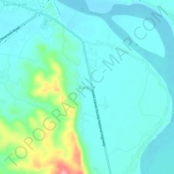 Carte topographique Barabar, altitude, relief