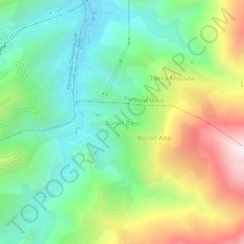 Carte topographique Borón Bajo, altitude, relief