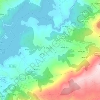 Carte topographique Quintá, altitude, relief