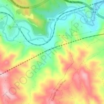 Carte topographique Martín Blanco, altitude, relief