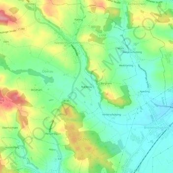 Carte topographique Niederau, altitude, relief