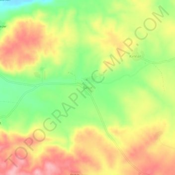 Carte topographique Batur, altitude, relief