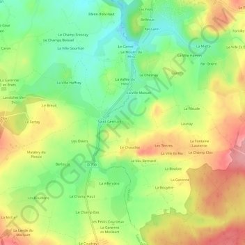 Carte topographique Ravilly, altitude, relief