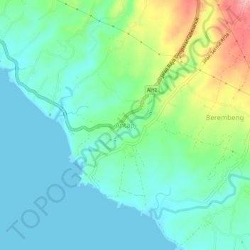 Carte topographique Antap, altitude, relief