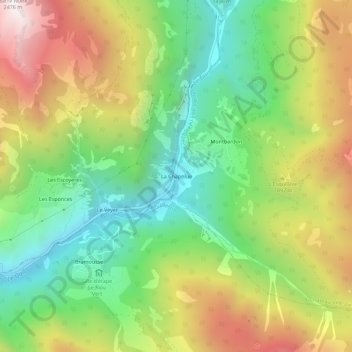 Carte topographique La Chapelue, altitude, relief