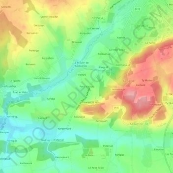 Carte topographique Petit Viaouit, altitude, relief