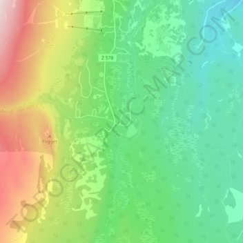 Carte topographique Storgräftån, altitude, relief