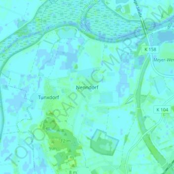 Carte topographique Nenndorf, altitude, relief