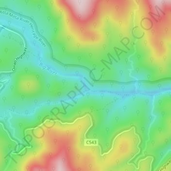 Carte topographique Purgatory, altitude, relief