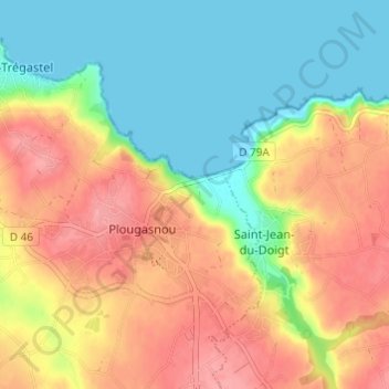 Carte topographique Corran, altitude, relief